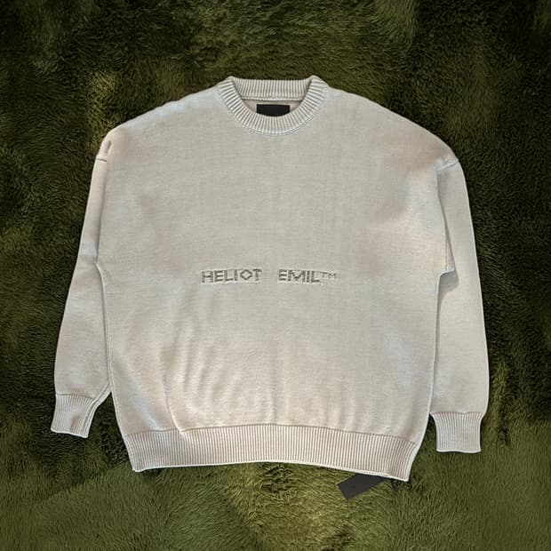 [48] heliot emil 엘리엇 에밀 리플렉티브 로고 크루넥 니트