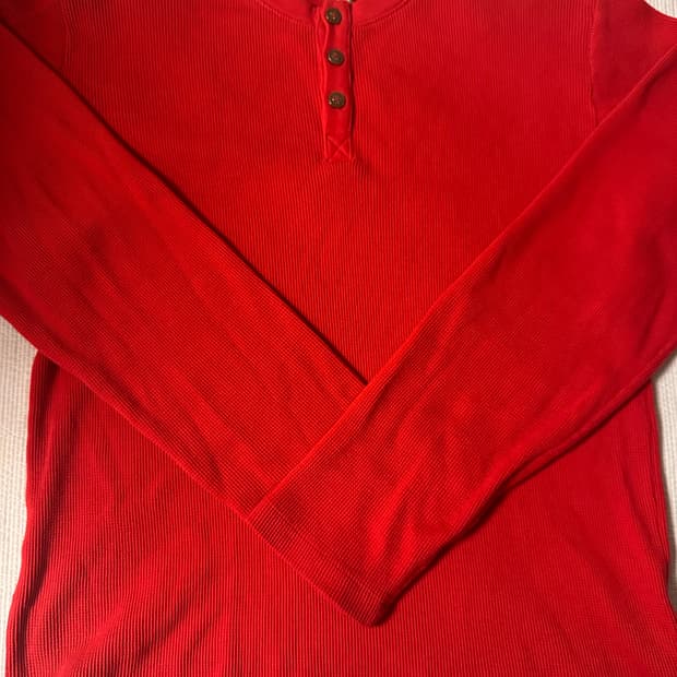 (L) 크롬하츠 세메터리 와플 헨리넥 니트 레드