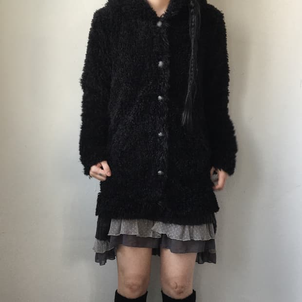 Fake fur hood jacket