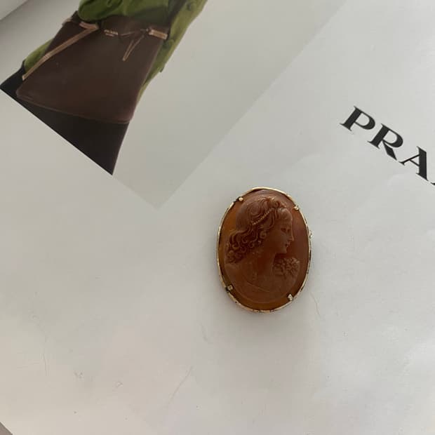 빈티지 카메오 브로치 겸 팬던트