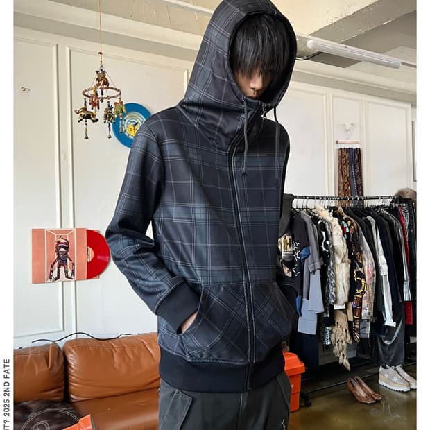 SemanticDesign High Neck Check Hood Zip