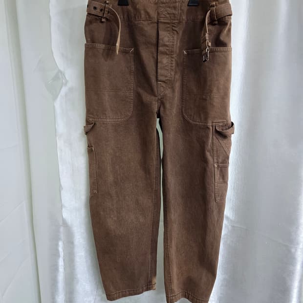 이자벨마랑 브라운 벨트 카고 와이드 팬츠 (1942)