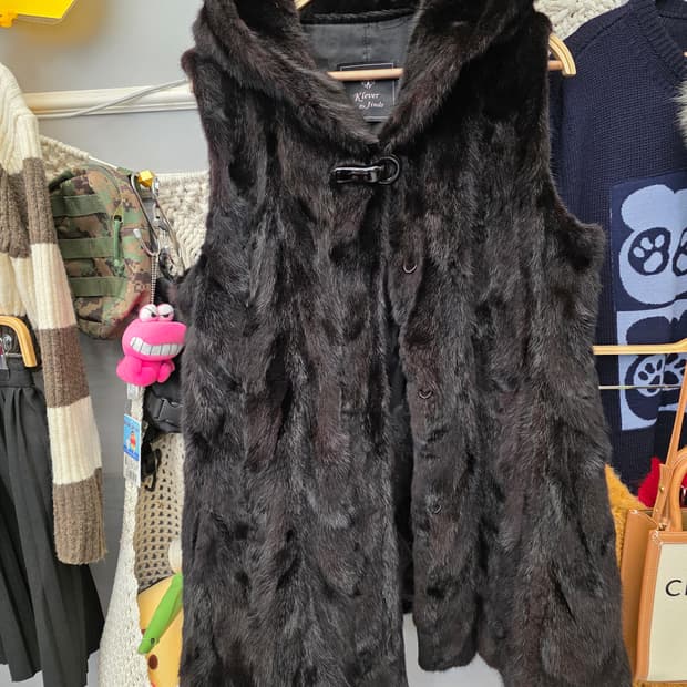 진도 끌레베 밍크 후드 베스트 조끼 91
