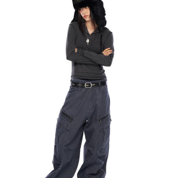 아캄 Knee Pin-Tuck Zippered Cargo Pants 판매