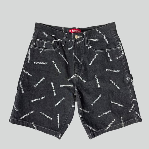 [30]슈프림 멀티로고 데님 페인터 쇼츠