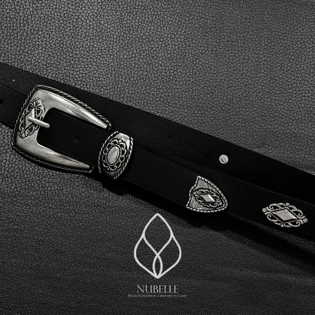 🌗 Chrome western belt / 크롬 스터드 웨스턴 벨트