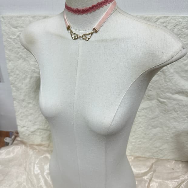 빈티지  레이스 리본  초커 목걸이 세트