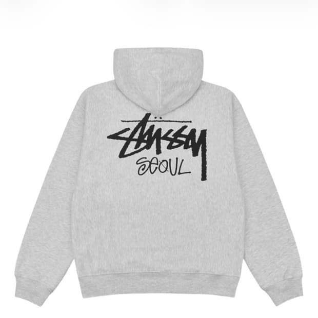 [M] 스투시 스탁 서울 후드 애쉬 헤더