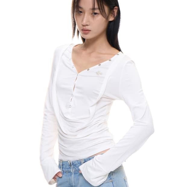 2000아카이브스 드레이프 헨리탑 화이트 