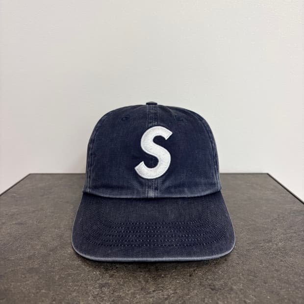 (OS) 슈프림 S로고 6패널 볼캡 모자 23FW 피그먼트 네이비