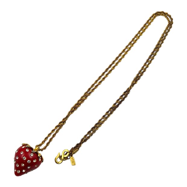 90s 미국 케네스제이 빅 딸기 스톤 목걸이