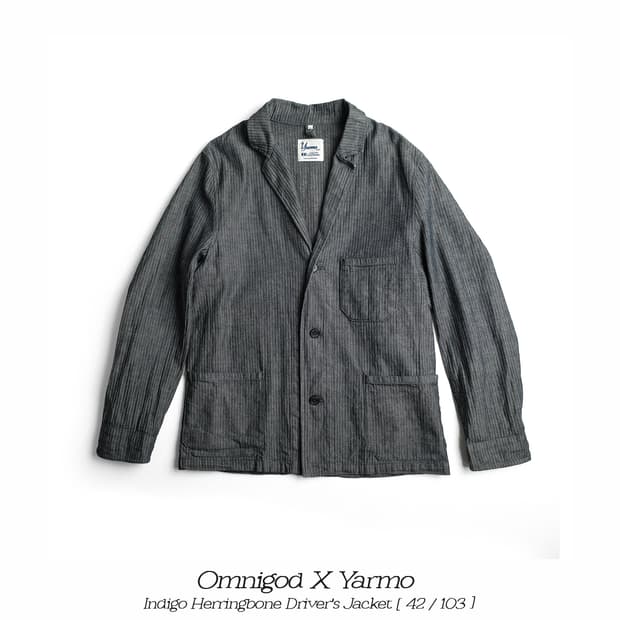 Yarmo 옴니갓 헤링본 드라이버 자켓 인디고 42(103)사이즈