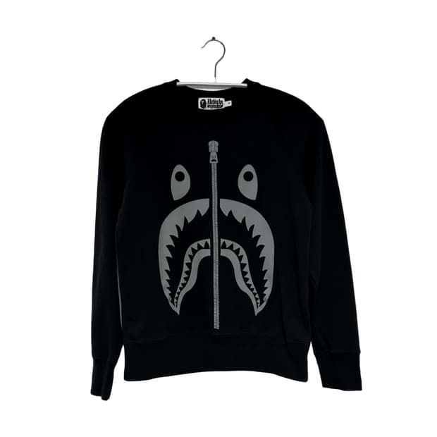 베이프 실버 샤크 블랙 맨투맨