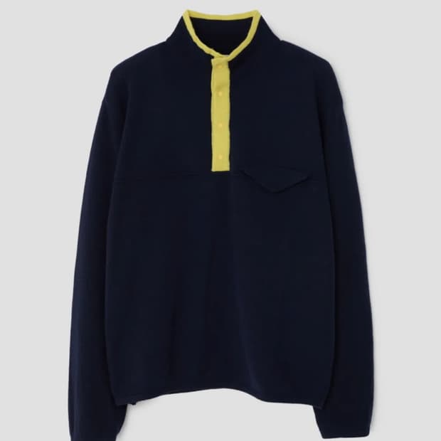 벌스데이수트 스냅 풀오버 니트 네이비 사이즈 L