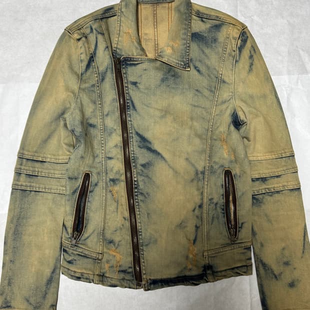 vintage diagonal washing jacket