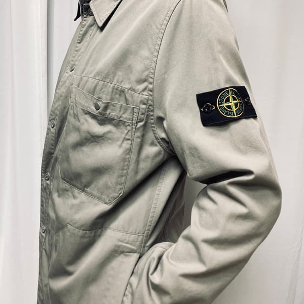 스톤아일랜드 외투형 셔츠 - 와펜 오버 셔츠 차콜 연그레이 105 XL 