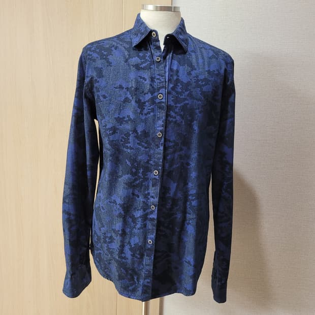 자라맨 ZARAMAN 남자 까모패턴 데님셔츠 100 네이비