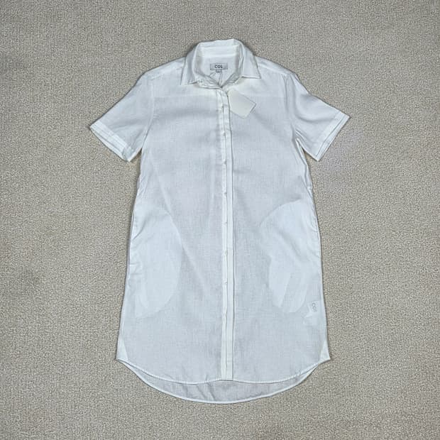 (새상품) [COS] 100% 린넨 반팔 셔츠 원피스 | S00032