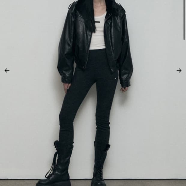 보헤미안서울 크링클 레더 퍼 블루종