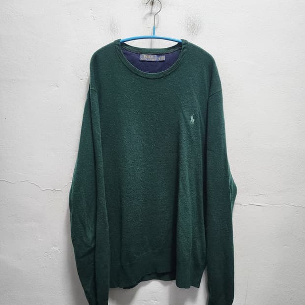 폴로 랄프로렌 메리노울 그린 니트 스웨터
