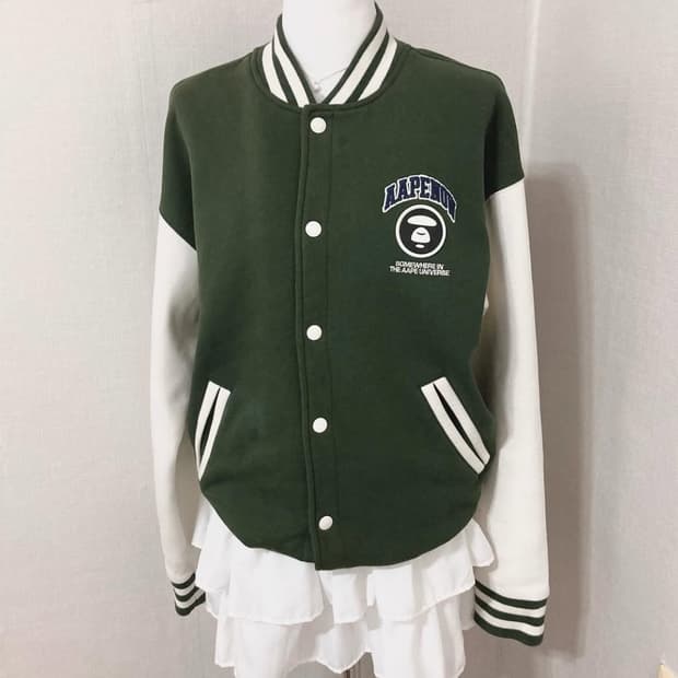 에이프 ape 베이프 바시티 야구점퍼