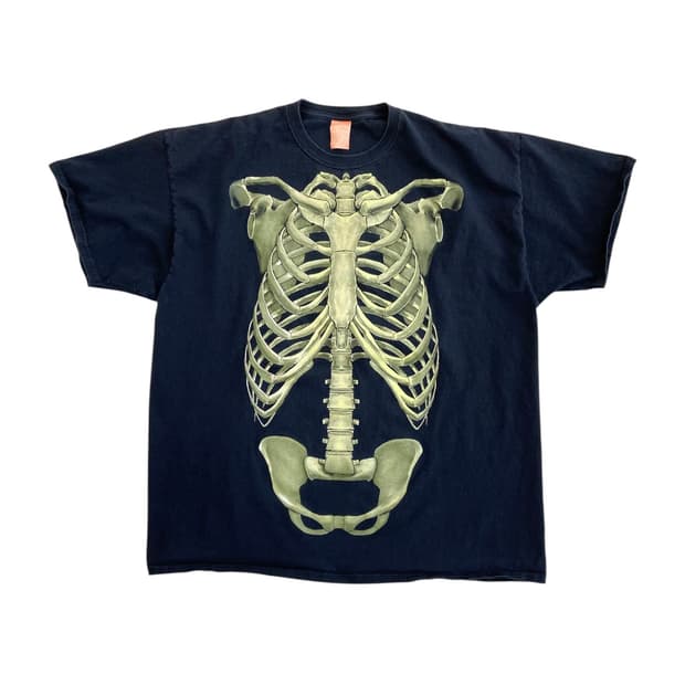 Glow in the Dark 스켈레톤 아나토미 반팔티셔츠