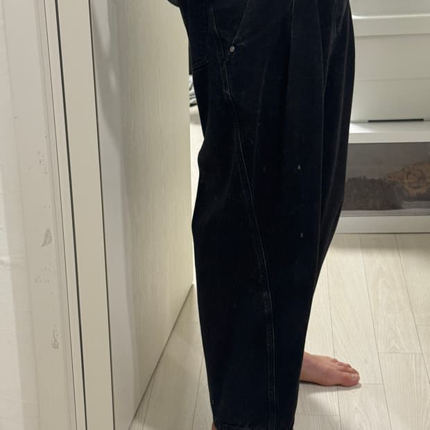 와이드 배기팬츠 데님 블랙 XL