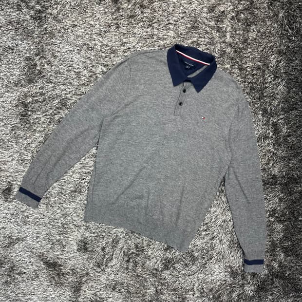 한섬 타미힐피거 남성 울 카라 긴팔 티셔츠 (L)