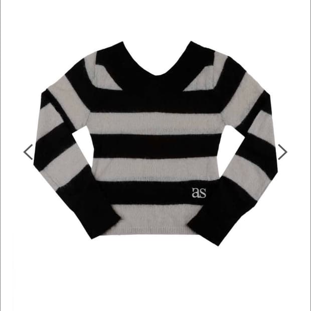 ASON PONY STRIPE KNIT BLACK