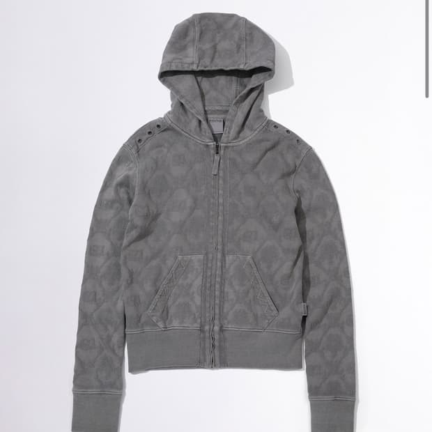 스컬프터 Jacquard Hoodie Zip-Up Charcoal