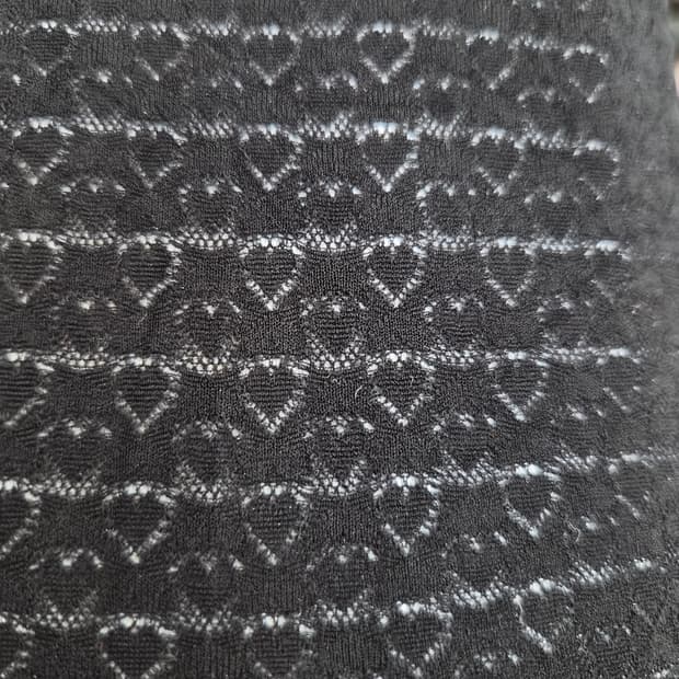 Celsius 17℃ 하트 패턴 블랙 팬티스타킹