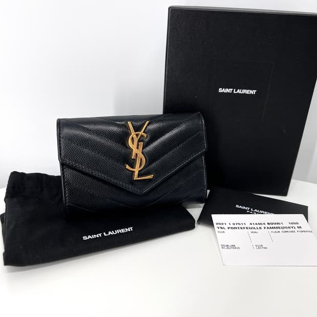 생로랑 엔벨로프 여성 카드지갑 블랙 (414404)