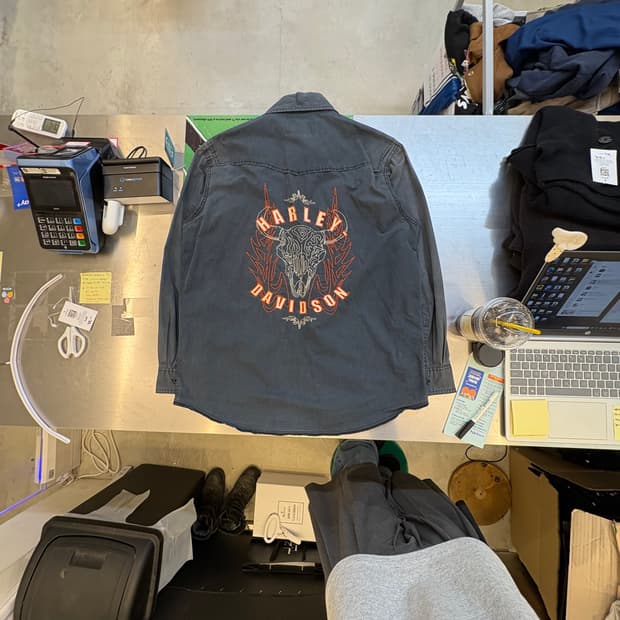 할리데이비슨 빈티지 코튼 워크 셔츠