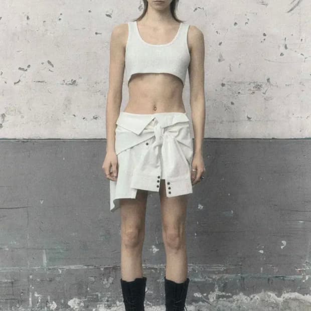 보헴서 보헤미안서울 언발란스 셔츠 스커트 아이보리