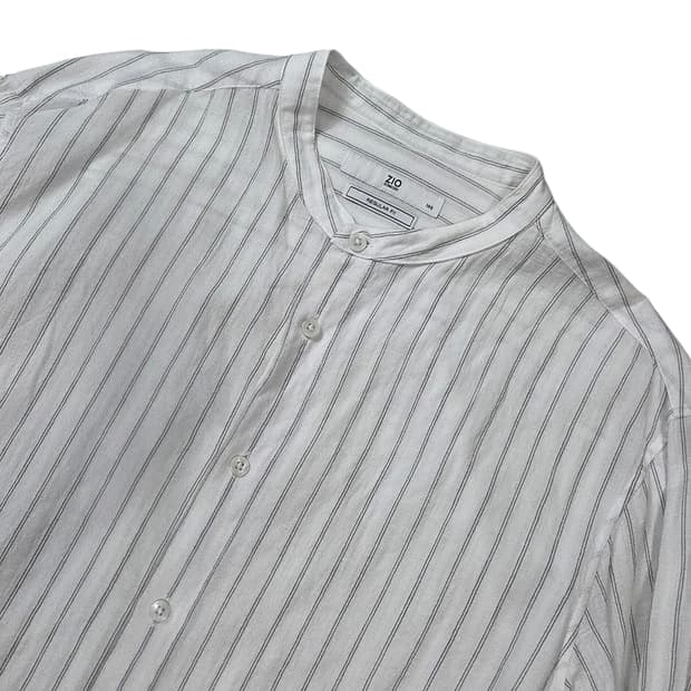 지오송지오 스트라이프 화이트 린넨혼방 셔츠 105