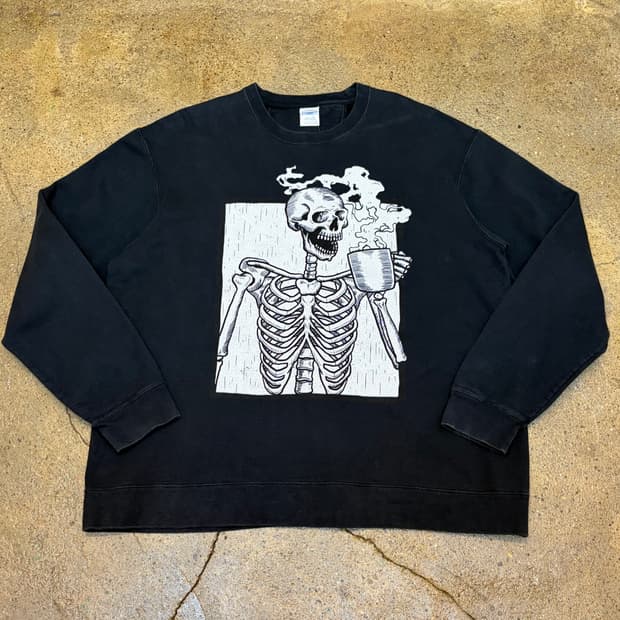 00s USA 미국 빈티지 스컬 그래픽 맨투맨