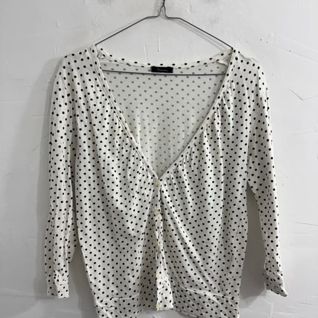 dot shirring cardigan 
