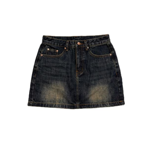 빈티지 워싱 데님스커트