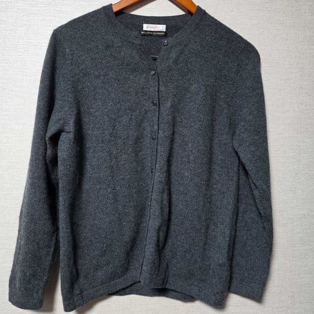 진회색 캐시미어 100% 가디건