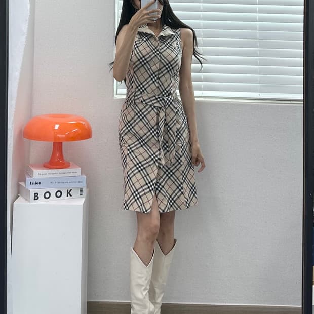 (36)버버리 체크 원피스-M675