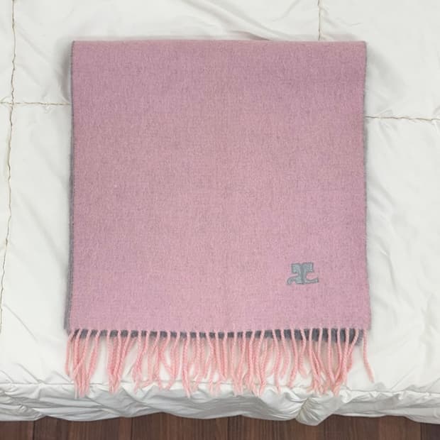 courreges / 꾸레쥬 핑크 울 머플러 