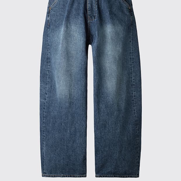 해칭룸 와이드 커브진 와커진 워시드 블루 3사이즈