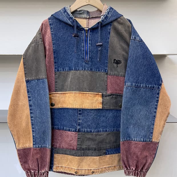 Stick Potato 90s 데님 패치워크 아노락