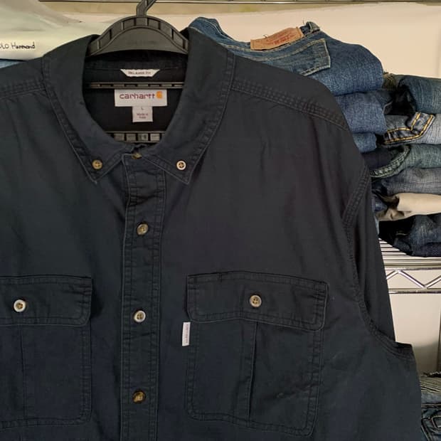 [L] 칼하트 릴렉스드핏 워크셔츠 블랙