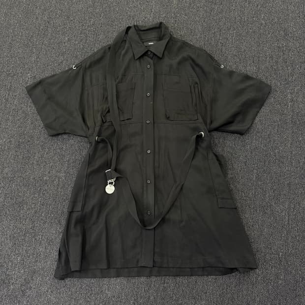 디젤 밸트링 디테일 셔츠 원피스 