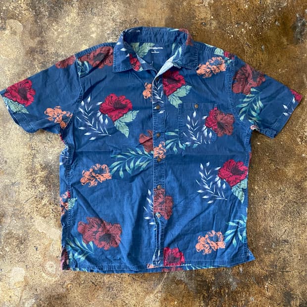 빈티지 꽃무늬 반팔 셔츠