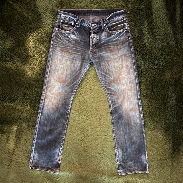 [5] 타케오 키쿠치 Made in Japan 리페어 버튼 플라이 데님