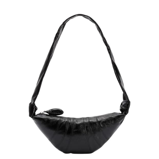 르메르 스몰 크루와상 코티드 코튼 블랙