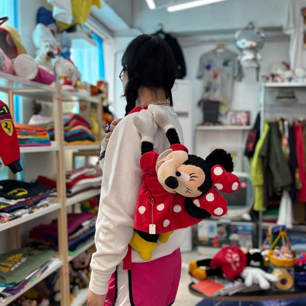 Vintage Minnie Mouse Plush Doll Backpack