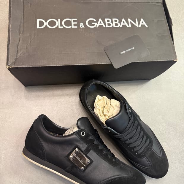    돌체엔가바나 신발 메탈 플레이트 스니커즈